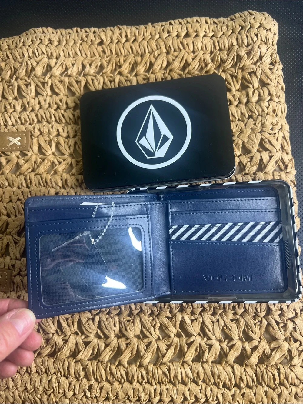 Volcom Navy Blue Zip Cardholder Wallet